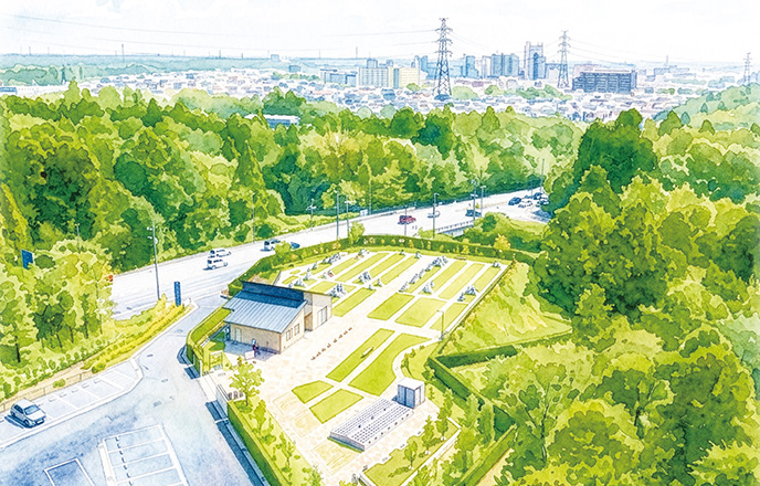 四季の郷ちばの敷地内空撮イメージです。